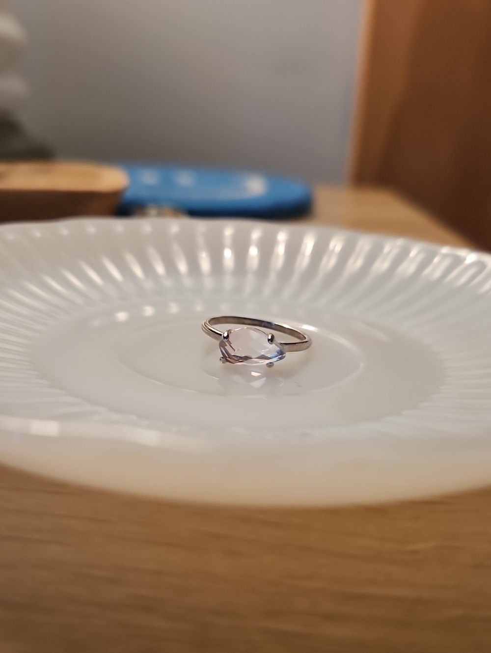 Pura Vida Silver Ring with Light Purple Stone